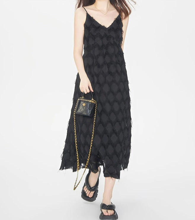Textured Spaghetti Strap Midi Dress 10 Textured Spaghetti Strap Midi Dress - Image 10