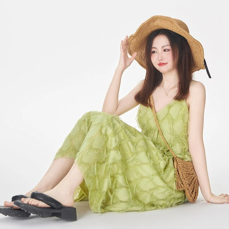 Textured Spaghetti Strap Midi Dress 16 Textured Spaghetti Strap Midi Dress - Image 16