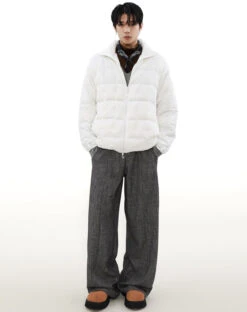 Puffer Quilted Jacket With Stand Collar And Double Zip Closure -Modern Wear Shop O1CN01GhoduW1VQpnEcRajL 2434502648