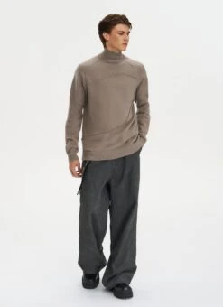 Ribbed Turtleneck Panel-Stitch Sweater -Modern Wear Shop O1CN01Gx2Ord2Afr0g5jm3D 4009778231