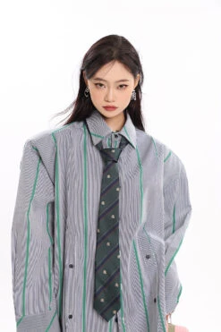 Pinstripe Button Shirt With Shoulder Pads 15 Pinstripe Button Shirt With Shoulder Pads -Modern Wear Shop O1CN01HQaFP01iBnXwoFQhy 2201256844375