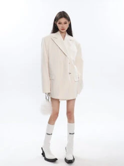 Oversized Notch Lapel Double-Breasted Blazer With Silver Accents 39 Oversized Notch Lapel Double-Breasted Blazer With Silver Accents -Modern Wear Shop O1CN01HXZMyG1iBnapnCh5t 2201256844375