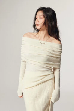 Off-Shoulder Ribbed Knit Layered Long Sleeve Sweater 22 Off-Shoulder Ribbed Knit Layered Long Sleeve Sweater -Modern Wear Shop O1CN01Hbv02k1G1RO9ha0xX 2209932910562
