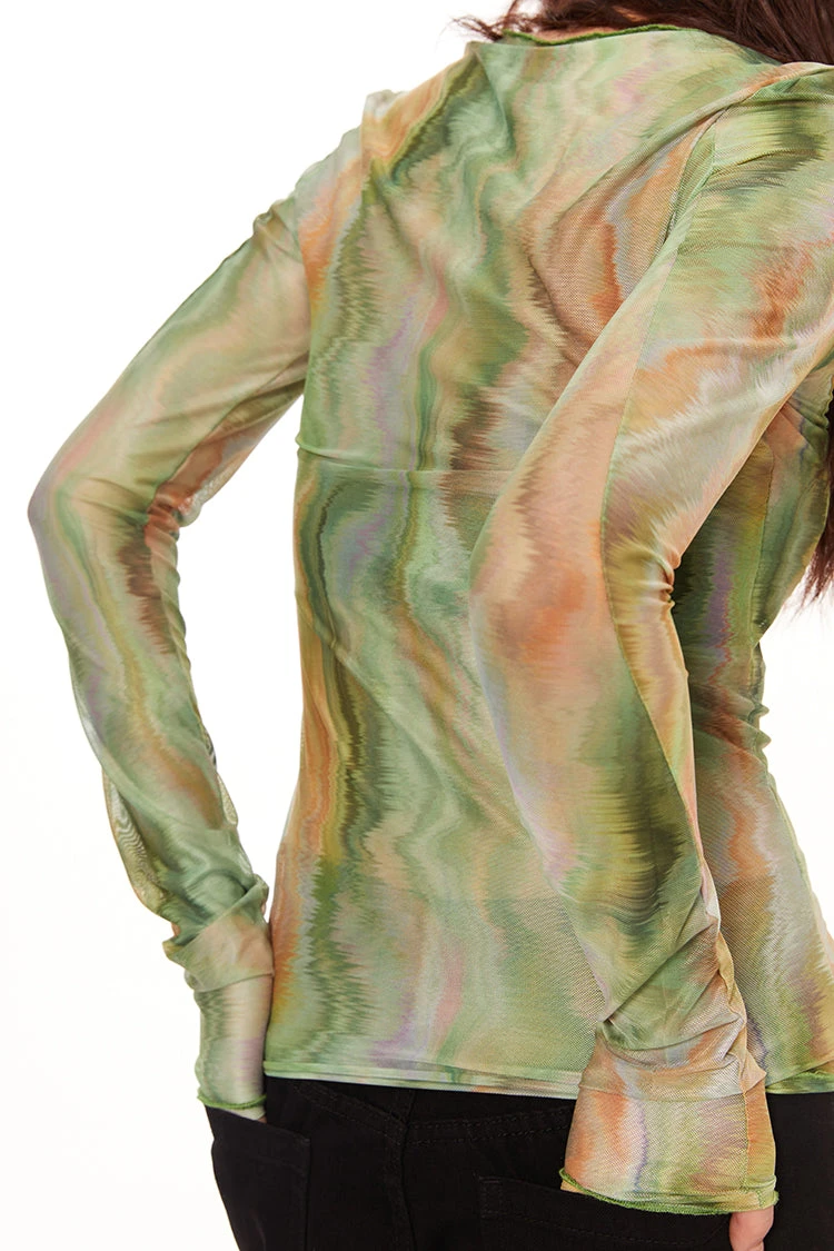 Tie-Dye Translucent Long Sleeve Top 5 Tie-Dye Translucent Long Sleeve Top - Image 5