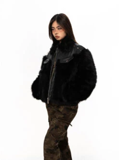 Studded Faux Leather And Fur Patchwork Zip Jacket 20 Studded Faux Leather And Fur Patchwork Zip Jacket -Modern Wear Shop O1CN01I6NN7W1xG7fJog4M7 3911136415
