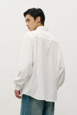 Relaxed Button-Up Long Sleeve Shirt With Chest Pocket -Modern Wear Shop O1CN01IHRpPC1TcA6d9rzNG 2206881692402