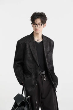 Textured Floral Pattern Single-Breasted Blazer 18 Textured Floral Pattern Single-Breasted Blazer -Modern Wear Shop O1CN01Imd3M12HIgJhfNGRr 57069128