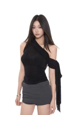 Sheer One Shoulder Ruched Wrap Mesh Top -Modern Wear Shop O1CN01IzXWKy1NqvSGN9pxq 2570551622