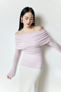 Off-Shoulder Ribbed Knit Long Sleeve Sweater Top 31 Off-Shoulder Ribbed Knit Long Sleeve Sweater Top -Modern Wear Shop O1CN01JRzF6k1toh3yus1Mc 2206447005949