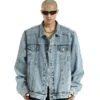Oversized Wide-Fit Denim Trucker Jacket
