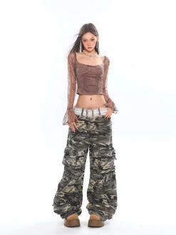 Mesh Long Sleeve Square Neck Cropped Top -Modern Wear Shop O1CN01JtJ1k31iBnnvLpG7b 2201256844375