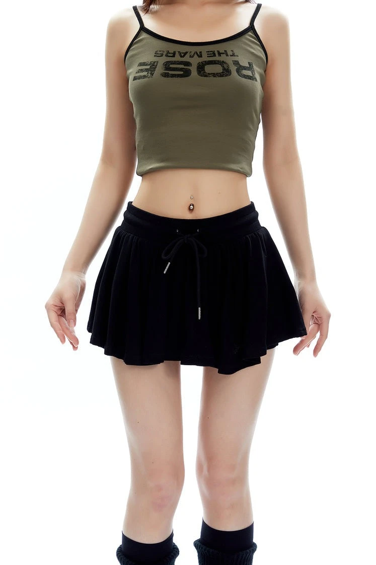 Pleated Jersey Mini Skirt With Drawstring Waist 6 Pleated Jersey Mini Skirt With Drawstring Waist - Image 6
