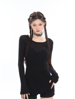 Open Back Long Knit Top -Modern Wear Shop O1CN01KHjmiQ1iBncwKMYr2 2201256844375