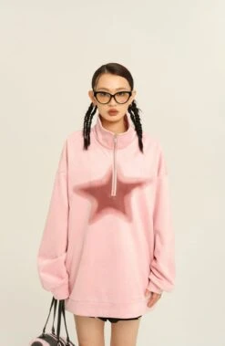 High Collar Half Zip Star Pullover -Modern Wear Shop O1CN01KQUZfa1qokBv5GIiO 618895543 7d3789d1 5d74 4cd5 8763 59e848a4d51f