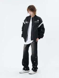 Diagonal Button And Zip Faded Jeans -Modern Wear Shop O1CN01KrWYQV1C8zS1TYcqB 2189480037