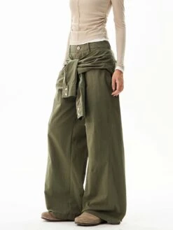 Wide-Leg Cargo Pants With Wraparound Belt Detail -Modern Wear Shop O1CN01LhUUYe1DHz33RK9FL 2214114200192