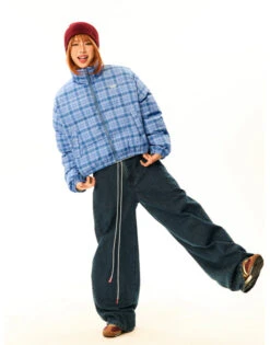 Plaid Quilted High Collar Mid Crop Puffer Jacket 23 Plaid Quilted High Collar Mid Crop Puffer Jacket -Modern Wear Shop O1CN01Lz0qZ01Hvbm2bJlGa 2971280820