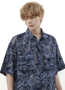 Paisley Print Short Sleeve Button Shirt With Flap Chest Pockets -Modern Wear Shop O1CN01Ns5ZLY1VQpk674vXS 2434502648