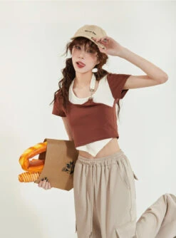 Mock Layered Halter Strap Asymmetric Hem Top -Modern Wear Shop O1CN01OGWUgH1uRcgq10Hqn 2215267036034