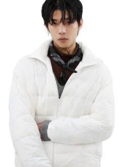 Puffer Quilted Jacket With Stand Collar And Double Zip Closure -Modern Wear Shop O1CN01OGxuPe1VQpnHSveeR 2434502648