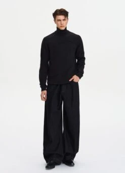 Ribbed Turtleneck Panel-Stitch Sweater -Modern Wear Shop O1CN01OQckKx2Afr0evrB6T 4009778231