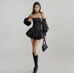 Tube Balloon Mini Dress With Detachable Puff Sleeves -Modern Wear Shop O1CN01Okv0sF1Sa2j8yOmRB 3781212262