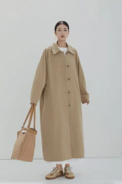 Oversized Collared Button-Up Trench Coat -Modern Wear Shop O1CN01P8lxkL2CGmXuKfdes 2267018447