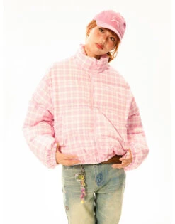 Plaid Quilted High Collar Mid Crop Puffer Jacket 29 Plaid Quilted High Collar Mid Crop Puffer Jacket -Modern Wear Shop O1CN01PElYgo1Hvbm3jzqDp 2971280820