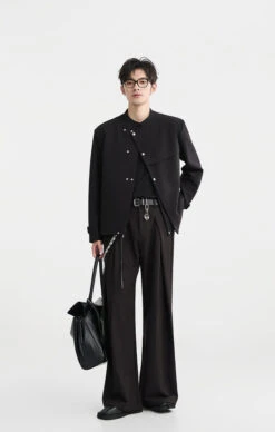 Slim Asymmetric Button-Detail Lapelless Blazer Jacket -Modern Wear Shop O1CN01PPW3rk1VHDURM1jLW 897312627