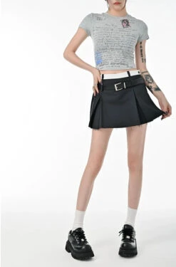 Distressed Hem Skort Pleated Mini Skirt -Modern Wear Shop O1CN01Pt9HFF1khWIhwSJ6r 4231704715