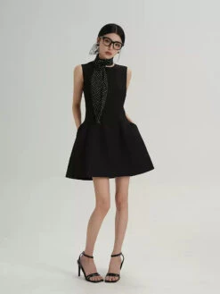 Sleeveless Mini Dress With Side Pockets And Polka Dot Scarf 8 Sleeveless Mini Dress With Side Pockets And Polka Dot Scarf -Modern Wear Shop O1CN01QM7XVY1t4REJFKlnk 722875848 jpg q50 jpg