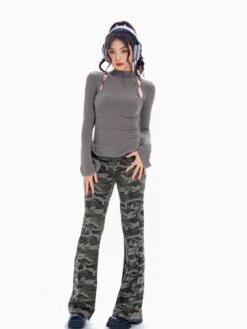 Ribbed Mock Neck Cutout Long Sleeve Top -Modern Wear Shop O1CN01QePBJO244r8RRu2kw 2213757677338