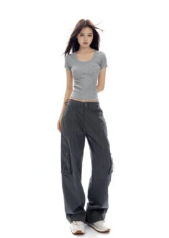 Ribbed Crew Neck Short Sleeve Baby Tee -Modern Wear Shop O1CN01QuFns42NBFVxMkPH3 2200576249924