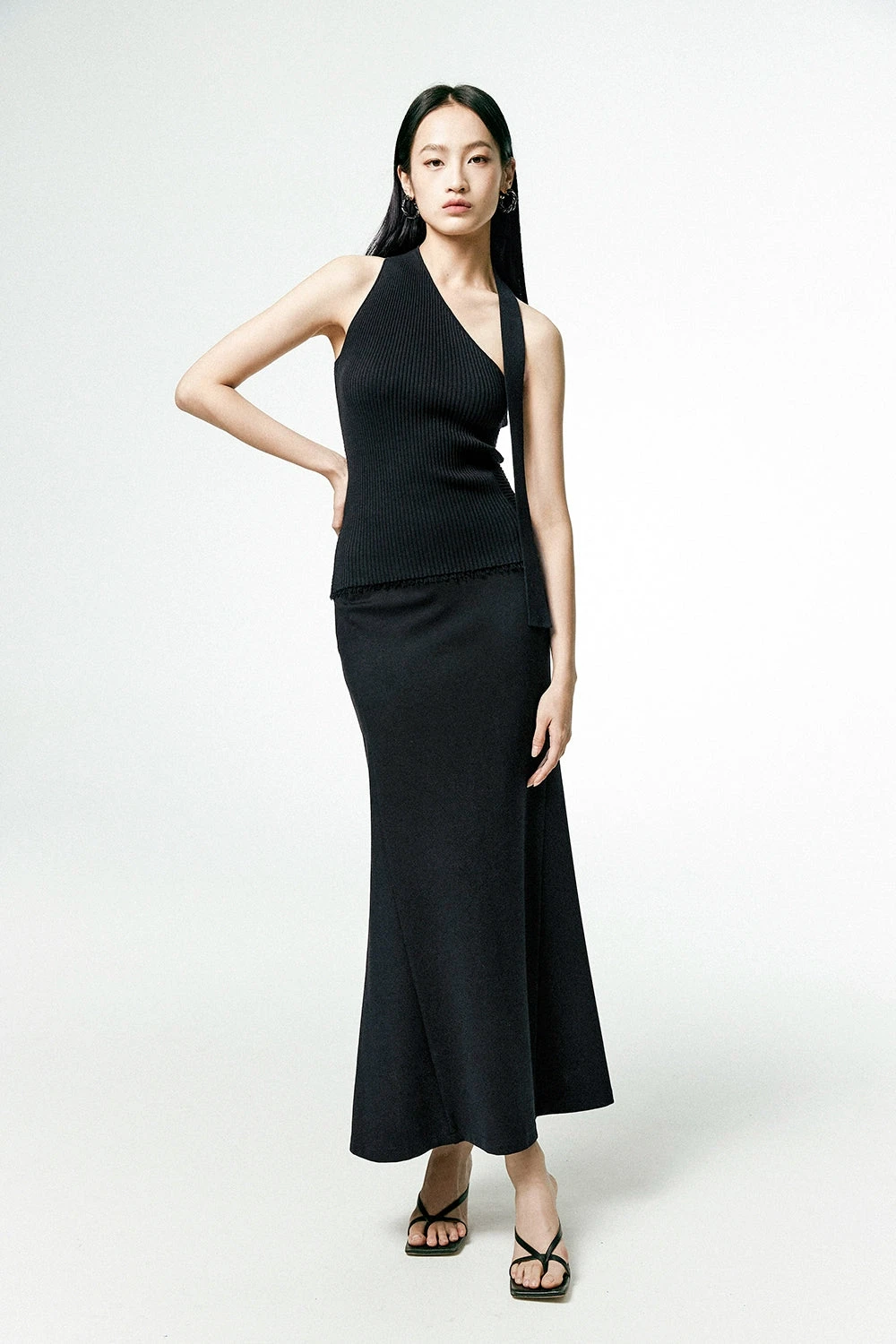 Asymmetrical Neck Sleeveless Ribbed Top 16 Asymmetrical Neck Sleeveless Ribbed Top - Image 16