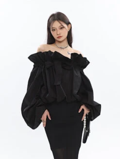 Ruffle Off Shoulder Crop Top 20 Ruffle Off Shoulder Crop Top -Modern Wear Shop O1CN01RTCavF1iBnbVHt7lA 2201256844375