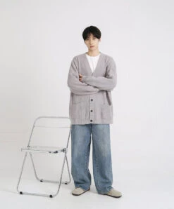 Oversized Ribbed Knit Cardigan With Button Front -Modern Wear Shop O1CN01Rk9eA91sgABFJGyJZ 738455795