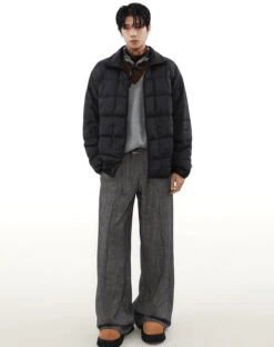 Puffer Quilted Jacket With Stand Collar And Double Zip Closure -Modern Wear Shop O1CN01RnE0XI1VQpnEqIB81 2434502648