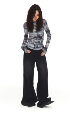 Abstract Print Skinny Long Sleeve Top -Modern Wear Shop O1CN01RpTKrG1f39Gtk8fGk 3038563950