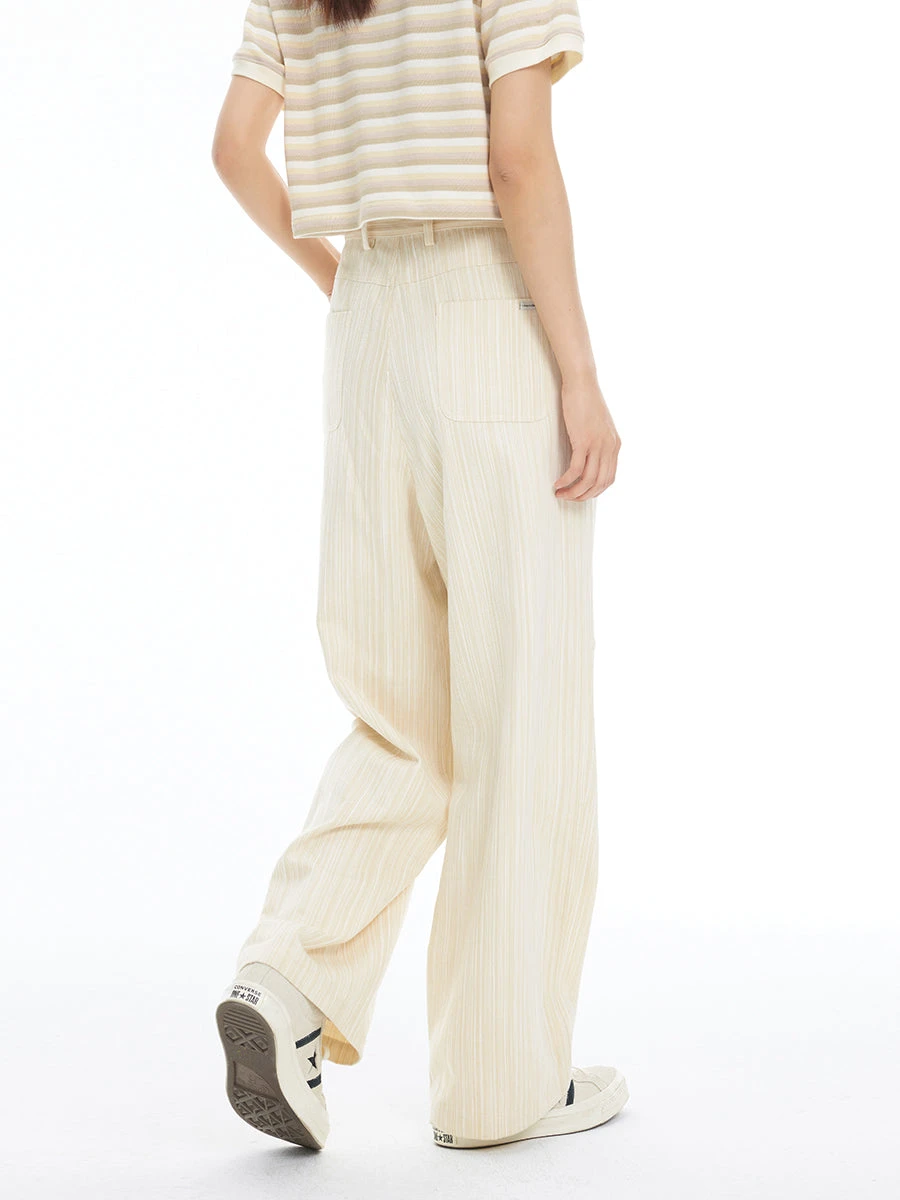 Textured Pinstripe Wide Leg Pants 3 Textured Pinstripe Wide Leg Pants - Image 3