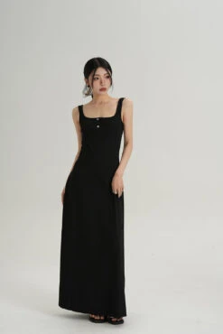 Sleeveless Square Neck Maxi Dress With Button Detail 15 Sleeveless Square Neck Maxi Dress With Button Detail -Modern Wear Shop O1CN01T3tRPH1t4REHdWmj4 722875848