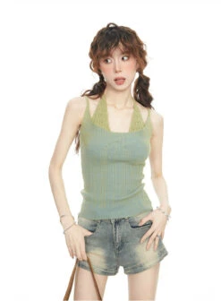 Stripe Mock Two-Piece Halter Strap Knit Top 11 Stripe Mock Two-Piece Halter Strap Knit Top -Modern Wear Shop O1CN01TA90iU1uRchrJyhMo 2215267036034