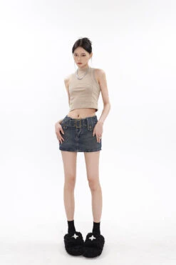 Belted Denim Micro-Mini Skirt -Modern Wear Shop O1CN01U0iNLl1iBnXYBjCgw 2201256844375