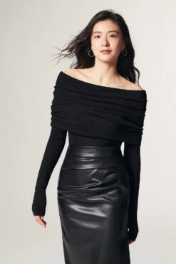 Off-Shoulder Ribbed Knit Layered Long Sleeve Sweater 30 Off-Shoulder Ribbed Knit Layered Long Sleeve Sweater -Modern Wear Shop O1CN01W9q8lO1G1RO02B0E5 2209932910562