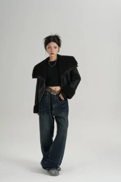 Faux Leather Shearling Lined Oversized Biker Jacket -Modern Wear Shop O1CN01X5DzKs1t4RCGABg3e 722875848