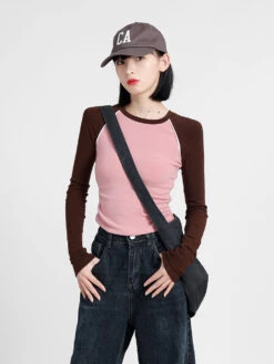 Ruched Raglan Long Sleeves Top -Modern Wear Shop O1CN01X8YTY31T2teqMj2pF 2945652325