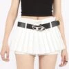 Pleated Flare Mini Layered Skort Skirt