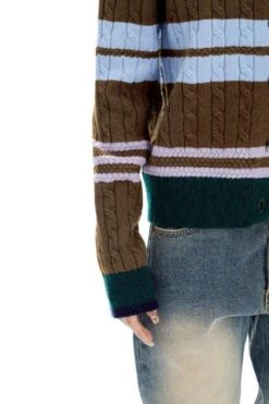 Slim Striped Cable-Knit Cardigan Sweater -Modern Wear Shop O1CN01XqpAqY2NBFT2EQmeT 2200576249924