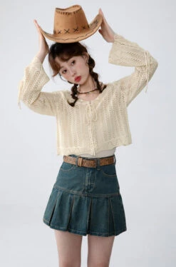 Open Knit Cropped Cardigan With Drawstrings -Modern Wear Shop O1CN01Y6b0Nn1kHPh2TTjrD 378884658