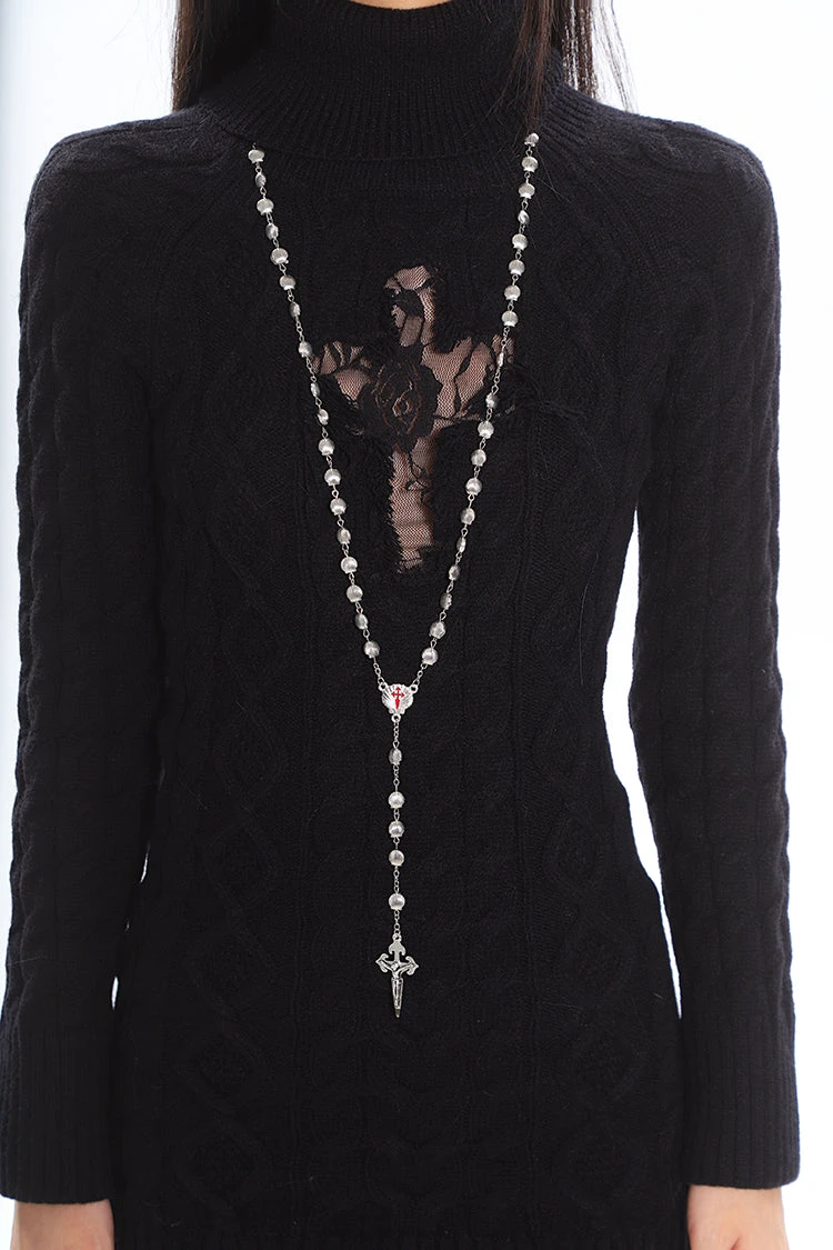 Cable Knit Turtleneck Dress With Cross Mesh Lace Detail 20 Cable Knit Turtleneck Dress With Cross Mesh Lace Detail - Image 20