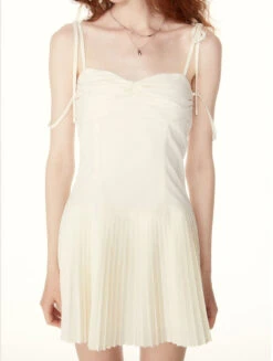 Ruched Pleated Mini Dress With String Straps -Modern Wear Shop O1CN01YVq7Nn1S7BoYvly9u 2215093962199